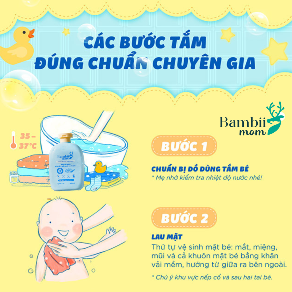 Nước tắm gội thảo dược cho bé